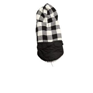 Plaid Dog Hoodie - Black and White